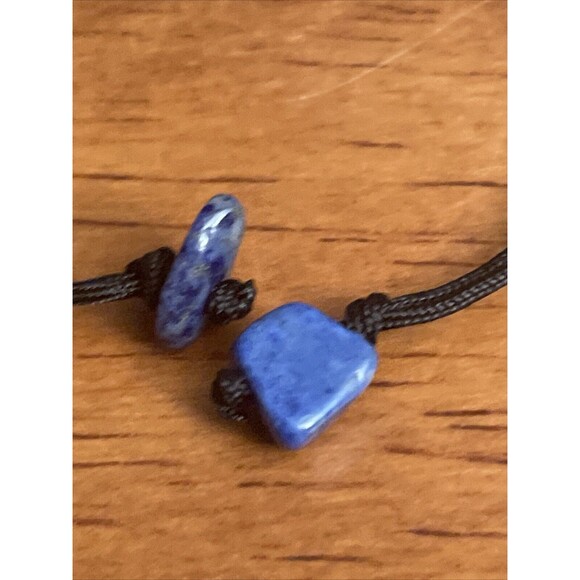 Natural lapis lazuli Blue Stone Bracelet Chakra Gems Chip Set Adjustable - Picture 3 of 3